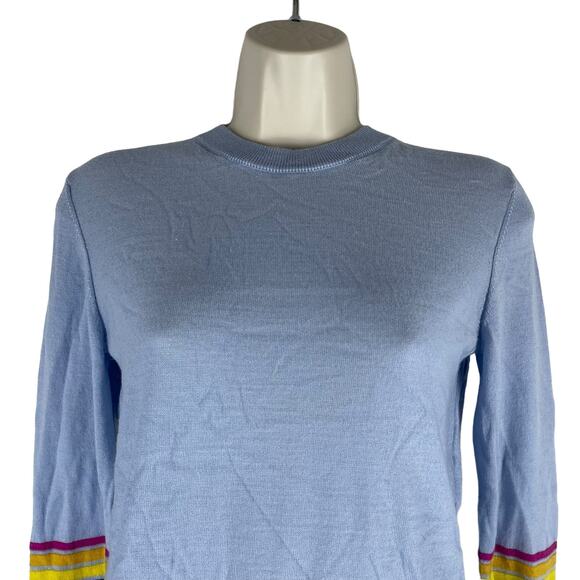 Derek Lam 10 Crosby Cashmere Silk Blend Striped Sweater Blue Size XS - Picture 3 of 8